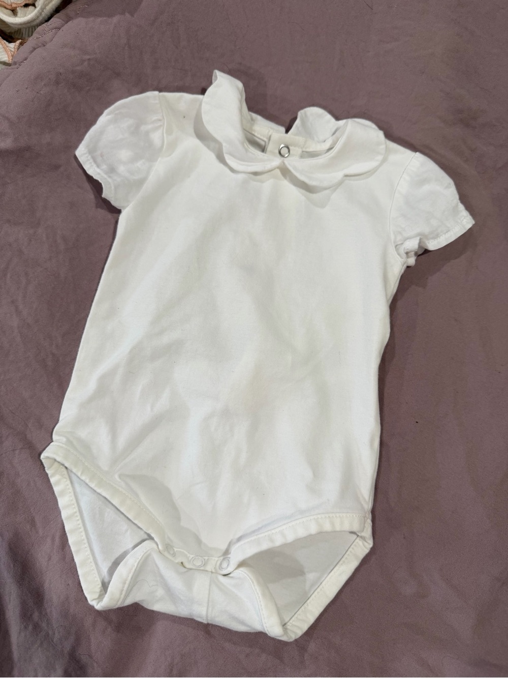 Mayoral Classic White Baby One-Piece with Peter Pan Collar